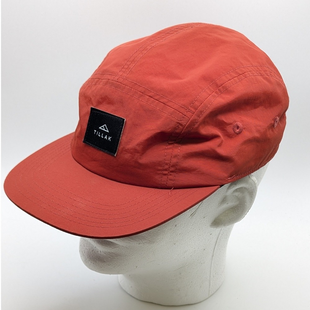 Tillak 5 Panel Hat Orange Nylon Outdoor Adjustable Buckle Unisex